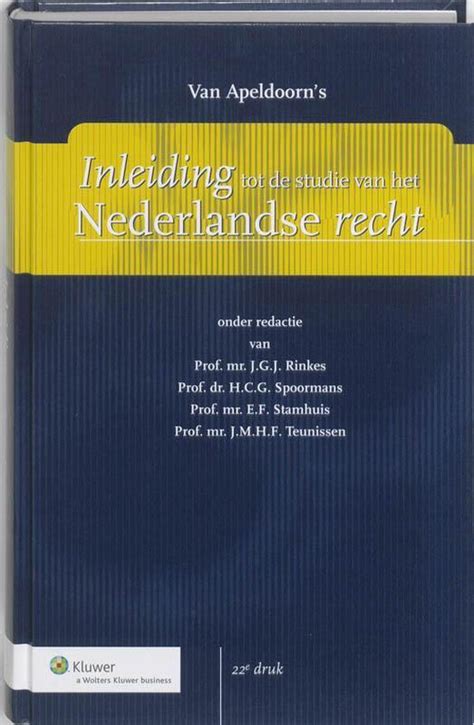 inleiding tot de studie van het nederlandse recht Kindle Editon
